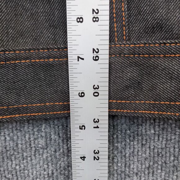 B/X Bachi Exchange Jean Jacket Size XXL Gray Orange Accents Embroidered Logo - Picture 4 of 12
